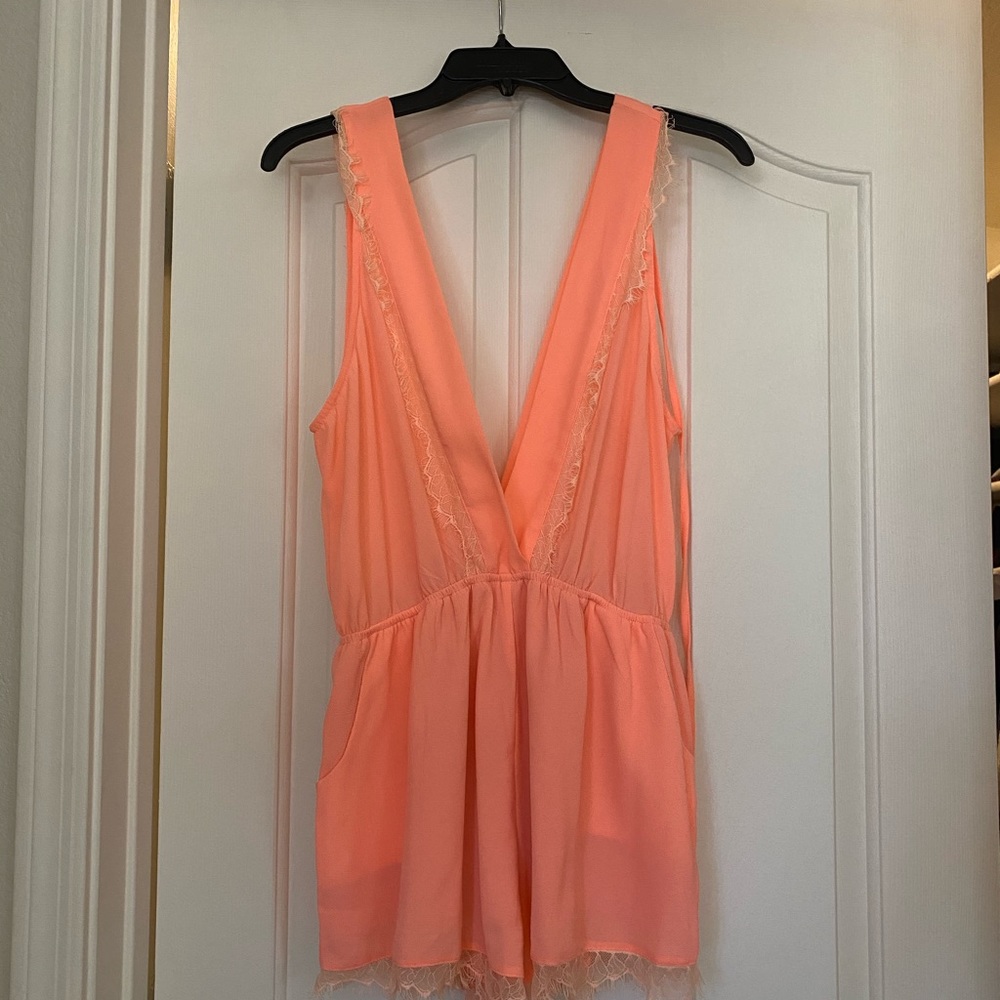 Neon orange/pink romper